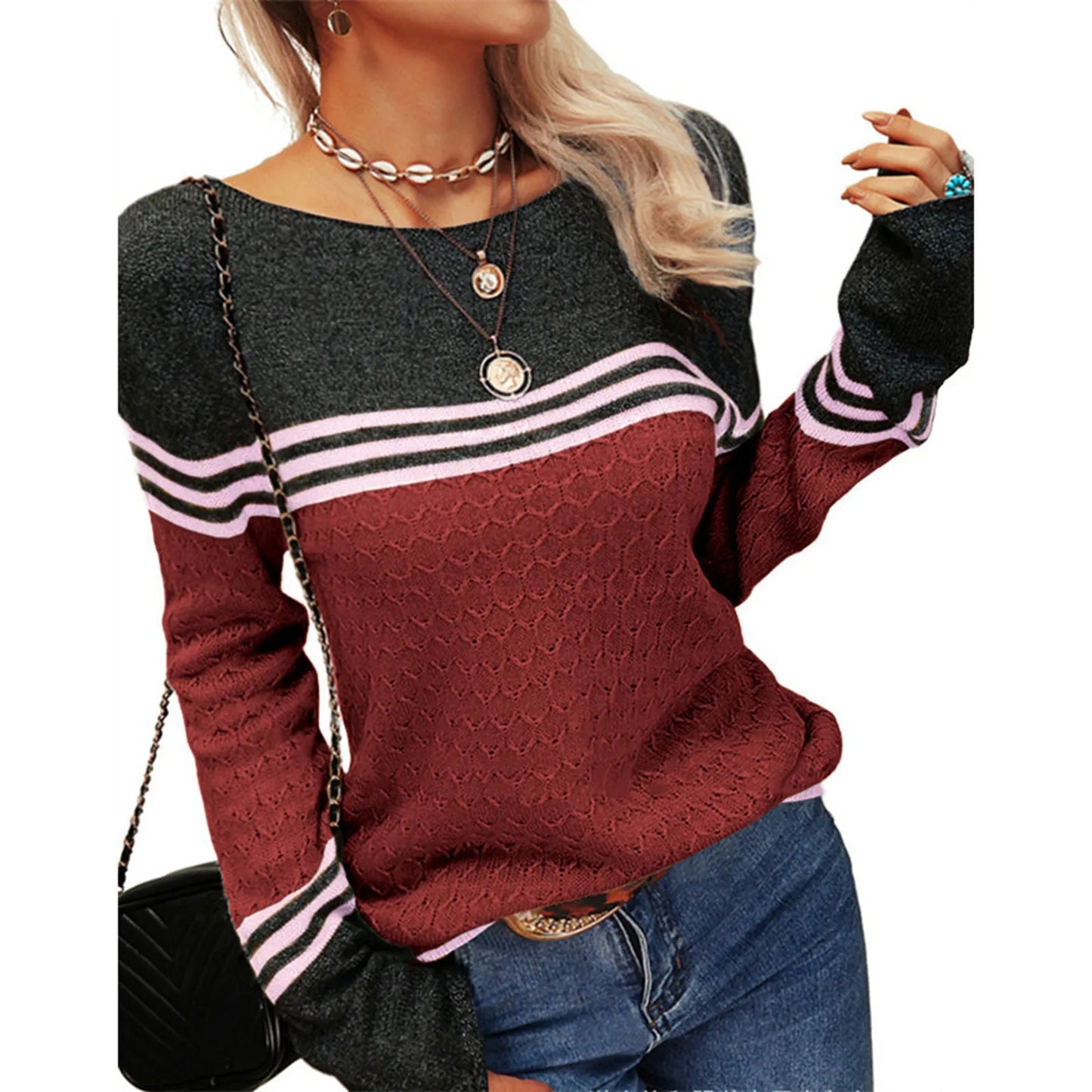 VRYSEN™ | Gestreifter Strickpullover