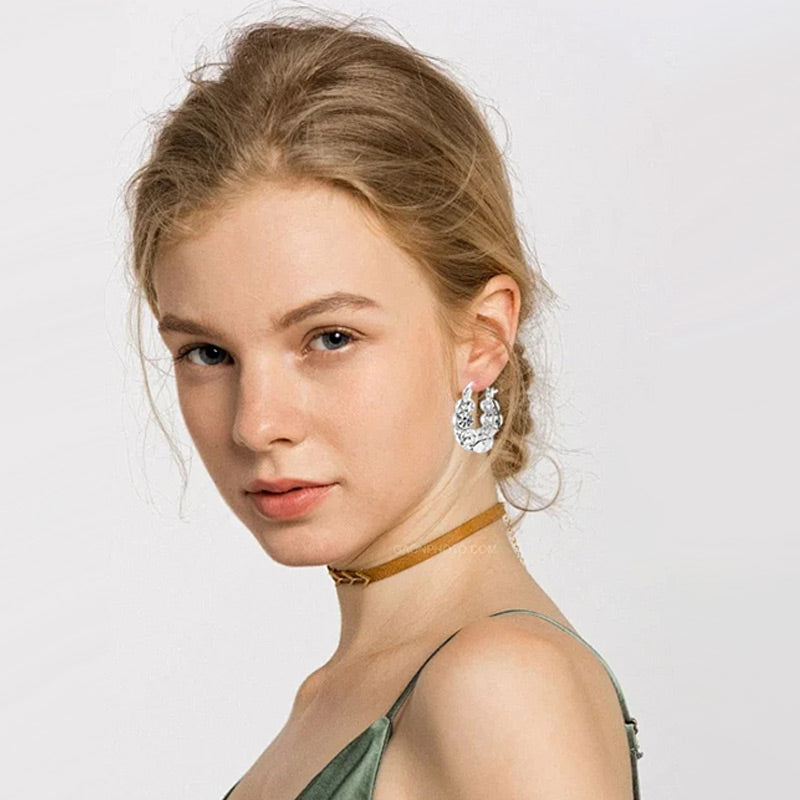 Luxury Synthetic Diamond Hoop Earrings for Women