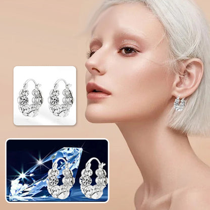 Luxury Synthetic Diamond Hoop Earrings for Women